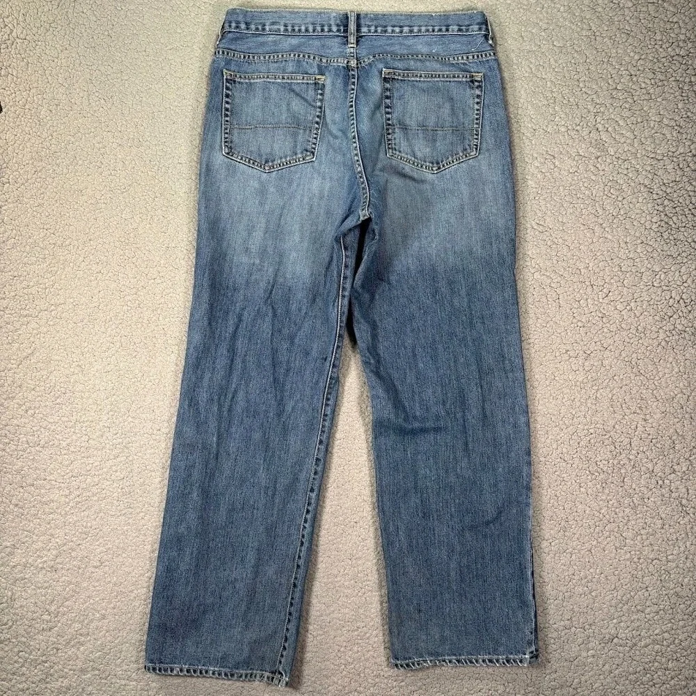 J Crew Jeans 36x32 Mens Straight Leg Baggy Loose Relaxed Wide Whiskering Faded *